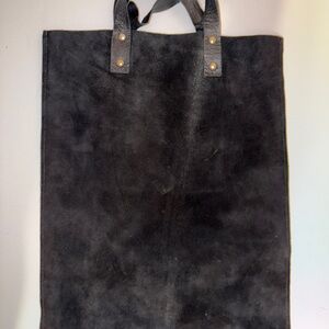 Stylish Suede Black Men's Tote Bag